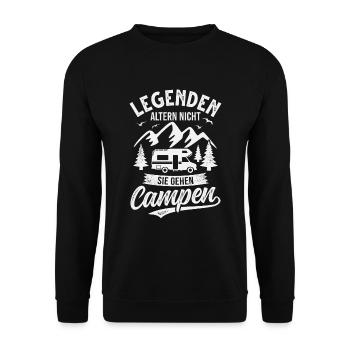 Camping Wohnmobil Camper Campingurlaub - Unisex Pullover - Schwarz - Vorne - Alina (178cm) & Michal (187cm)