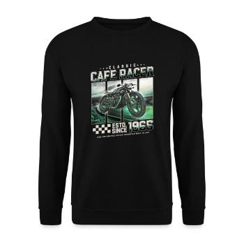 Cafe Racer built in 1965 - Unisex Sweatshirt - black - Front - Alina (178cm) & Michal (187cm)