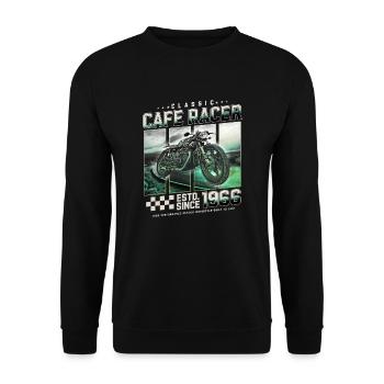 Cafe Racer built in 1966 - Unisex Sweatshirt - black - Front - Alina (178cm) & Michal (187cm)