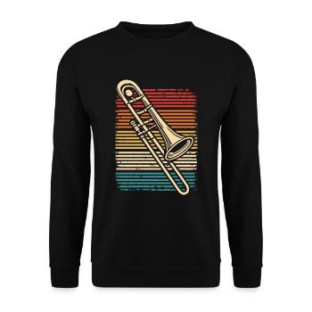 Trombone Player Retro Trombone Trombonist - Unisex Sweatshirt - black - Front - Alina (178cm) & Michal (187cm)