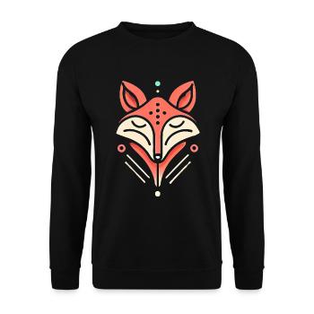 Sly and Cute Fox Minimalist Design - Unisex Sweatshirt - black - Front - Alina (178cm) & Michal (187cm)