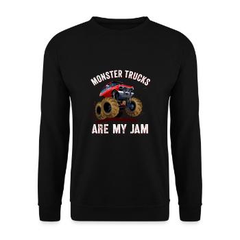 Monster Trucks Are My Jam Cool Monster Truck - Unisex Sweatshirt - black - Front - Alina (178cm) & Michal (187cm)