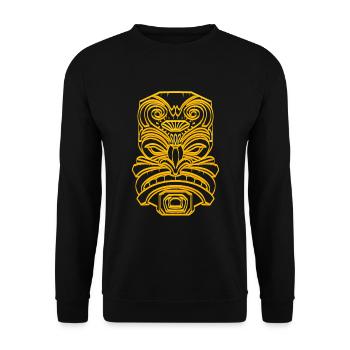 Tiki Masque Tiki Bar Hawaii Or - Sweat-shirt Unisexe - noir - Devant - Alina (178cm) & Michal (187cm)