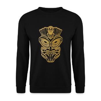 Tiki Masque Tiki Bar Hawaii Or - Sweat-shirt Unisexe - noir - Devant - Alina (178cm) & Michal (187cm)