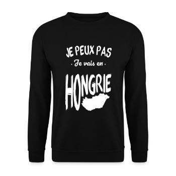 Je peux pas je vais en Hongrie - Sweat-shirt Unisexe - noir - Devant - Alina (178cm) & Michal (187cm)