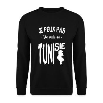Je peux pas je vais en Tunisie - Sweat-shirt Unisexe - noir - Devant - Alina (178cm) & Michal (187cm)