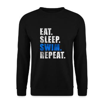 MANGER DORMIR NAGER RÉPÉTER Flotteur de sauvetage de natation - Sweat-shirt Unisexe - noir - Devant - Alina (178cm) & Michal (187cm)