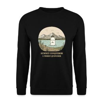 Summit hikers & thirst quenchers - Unisex Sweatshirt - black - Front - Alina (178cm) & Michal (187cm)