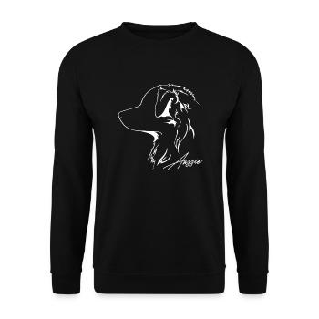 AUSSIE Australian Shepherd Hunde Hütehund Wilsigns - Unisex Pullover - Schwarz - Vorne - Alina (178cm) & Michal (187cm)
