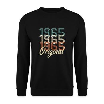 55th Birthday Retro - Original Vintage 1965 - Unisex Sweatshirt - black - Front - Alina (178cm) & Michal (187cm)