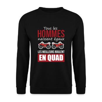 les meilleurs roulent en quad | sport mécanique - Sweat-shirt Unisexe - noir - Devant - Alina (178cm) & Michal (187cm)