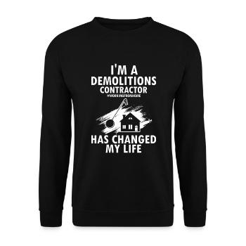 Conception de démolition de maisons et rénovation de maisons - Sweat-shirt Unisexe - noir - Devant - Alina (178cm) & Michal (187cm)
