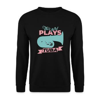 Cette fille joue du tuba - Sweat-shirt Unisexe - noir - Devant - Alina (178cm) & Michal (187cm)