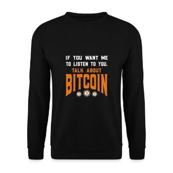 bitcoin original satoshi nakamoto Geschenk - Unisex Pullover - Schwarz - Vorne - Alina (178cm) & Michal (187cm)