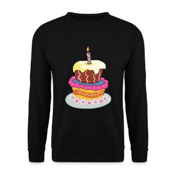 Pie Birthday Birthday Cake Cake - Unisex Sweatshirt - black - Front - Alina (178cm) & Michal (187cm)