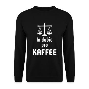 In Dubio Pro Kaffee Spruch lustig Jurist Geschenk - Unisex Pullover - Schwarz - Vorne - Alina (178cm) & Michal (187cm)