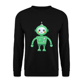 Robot with motif Vector Comics Baby Boys Children - Unisex Sweatshirt - black - Front - Alina (178cm) & Michal (187cm)