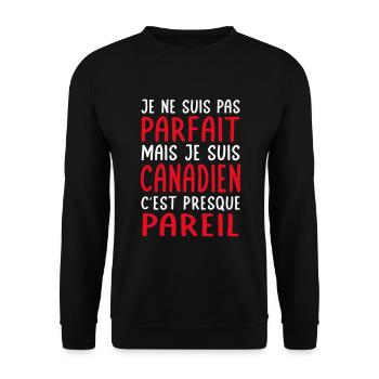 Je ne suis pas parfait mais je suis Canadien - Sweat-shirt Unisexe - noir - Devant - Alina (178cm) & Michal (187cm)