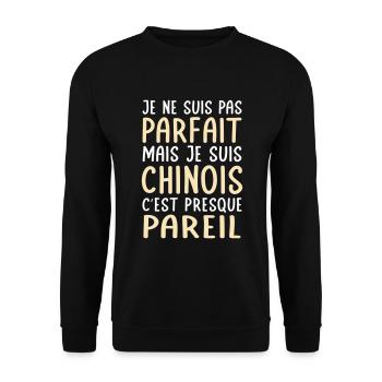 Je ne suis pas parfait mais je suis Chinois - Sweat-shirt Unisexe - noir - Devant - Alina (178cm) & Michal (187cm)