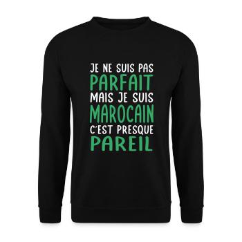 Je ne suis pas parfait mais je suis Marocain - Sweat-shirt Unisexe - noir - Devant - Alina (178cm) & Michal (187cm)