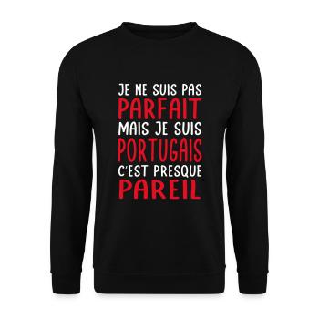 Je ne suis pas parfait mais je suis Portugais - Sweat-shirt Unisexe - noir - Devant - Alina (178cm) & Michal (187cm)