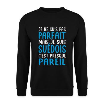 Je ne suis pas parfait mais je suis Suédois - Sweat-shirt Unisexe - noir - Devant - Alina (178cm) & Michal (187cm)