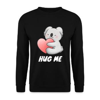 Hug me - Koala with heart - Unisex Sweatshirt - black - Front - Alina (178cm) & Michal (187cm)
