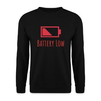 Battery Low Icon and Text - Unisex Sweatshirt - black - Front - Alina (178cm) & Michal (187cm)