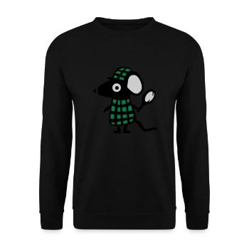 Maus Detektiv - Ratte - Unisex Pullover - Schwarz - Vorne - Alina (178cm) & Michal (187cm)