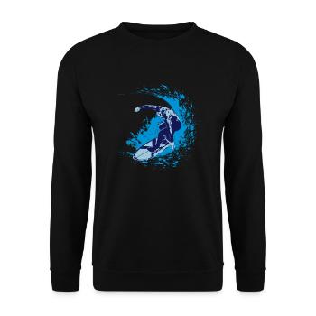 SURFER - Unisex Pullover - Schwarz - Vorne - Alina (178cm) & Michal (187cm)