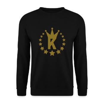 k_lettre_nom_couronne - Sweat-shirt Unisexe - noir - Devant - Alina (178cm) & Michal (187cm)