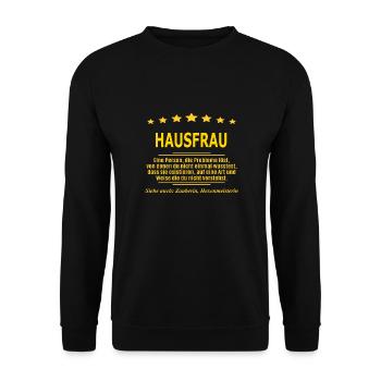 HAUSFRAU - Unisex Pullover - Schwarz - Vorne - Alina (178cm) & Michal (187cm)