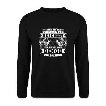 Vier Ringe - Unisex Pullover - Schwarz - Vorne - Alina (178cm) & Michal (187cm)