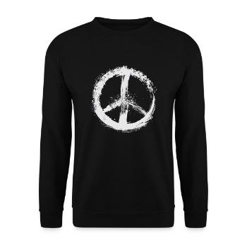 Peace symbol white - Unisex Sweatshirt - black - Front - Alina (178cm) & Michal (187cm)
