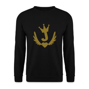 j_real_winged_heart - Unisex Pullover - Schwarz - Vorne - Alina (178cm) & Michal (187cm)