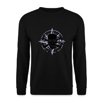 windrose_skull_02_a_2c - Sweat-shirt Unisexe - noir - Devant - Alina (178cm) & Michal (187cm)