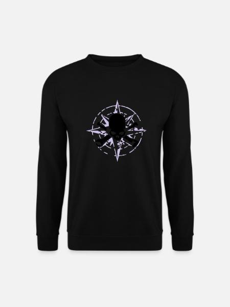 windrose_skull_02_b_2c - Sweat-shirt Unisexe - noir