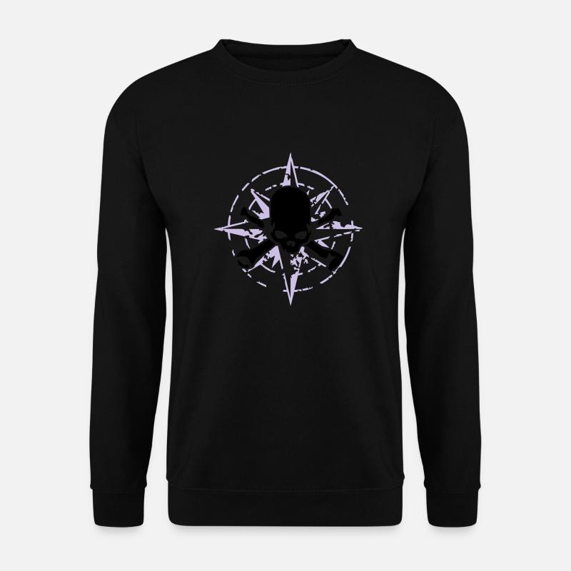 windrose_skull_02_b_2c - Unisex Pullover - Schwarz