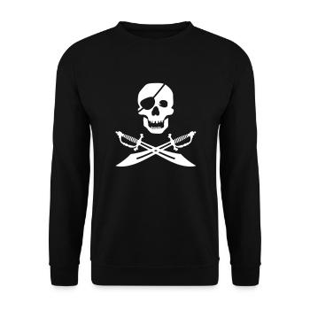 Pirate stylisé - Sweat-shirt Unisexe - noir - Devant - Alina (178cm) & Michal (187cm)