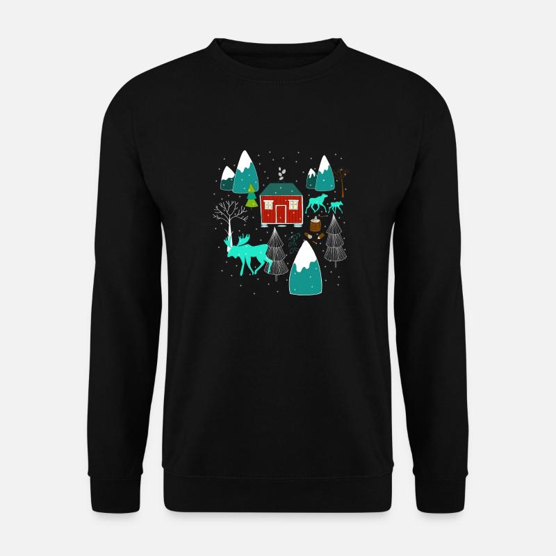 Weihnachten Elch I Geschenk Winterstimmung - Unisex Pullover - Schwarz