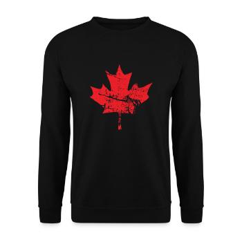 Canadian Maple Leaf - Unisex Sweatshirt - black - Front - Alina (178cm) & Michal (187cm)