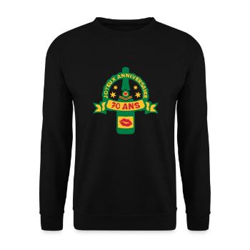 70 ans anniversaire bouteille - Sweat-shirt Unisexe - noir - Devant - Alina (178cm) & Michal (187cm)