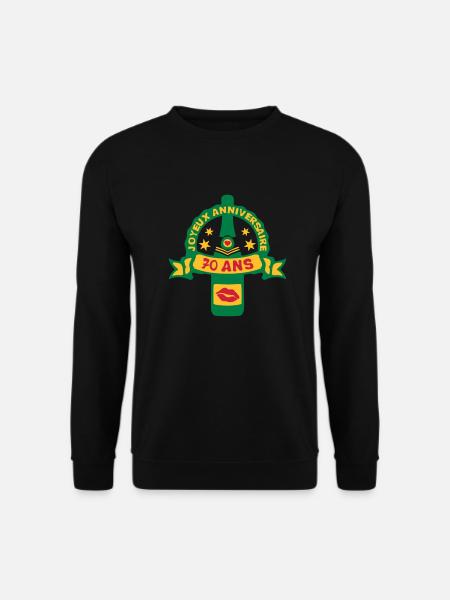 70 ans anniversaire bouteille - Sweat-shirt Unisexe - noir