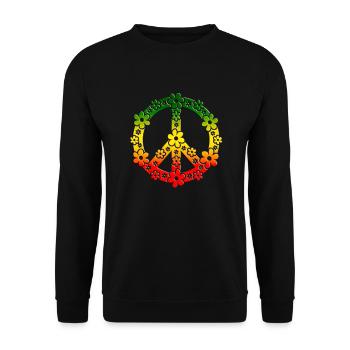 Reggae Peace symbol paix signe été amour fleur - Sweat-shirt Unisexe - noir - Devant - Alina (178cm) & Michal (187cm)
