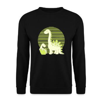 Dinosaur Mom with Hatching Egg - Unisex Sweatshirt - black - Front - Alina (178cm) & Michal (187cm)