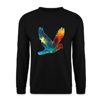 Space bird, cosmos, universe, space, galaxy - Unisex Sweatshirt - black - Front - Alina (178cm) & Michal (187cm)