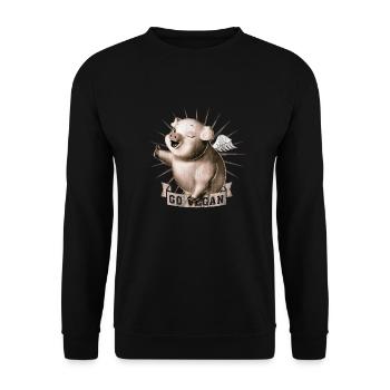 Go Vegan - Sweat-shirt Unisexe - noir - Devant - Alina (178cm) & Michal (187cm)