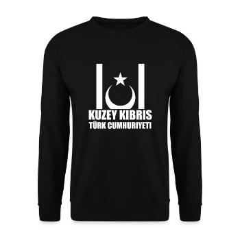 Northern Cyprus KKTC - Unisex Sweatshirt - black - Front - Alina (178cm) & Michal (187cm)