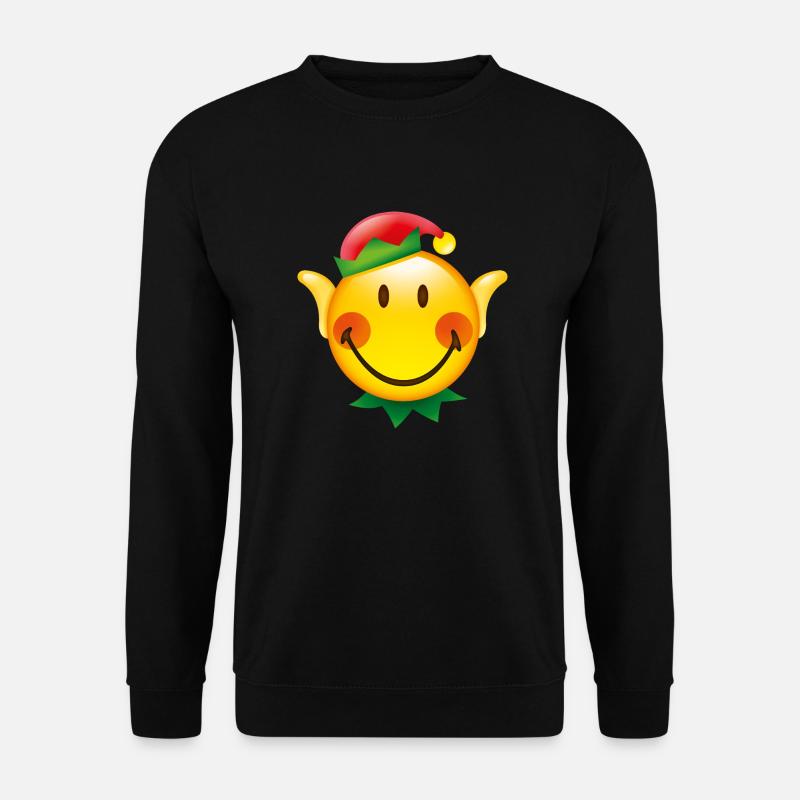 Smiley Glossy Christmas Elf - Unisex Pullover - Schwarz