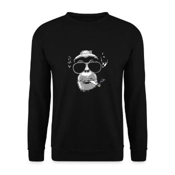Chimpanzee with joint - Unisex Pullover - Schwarz - Vorne - Alina (178cm) & Michal (187cm)